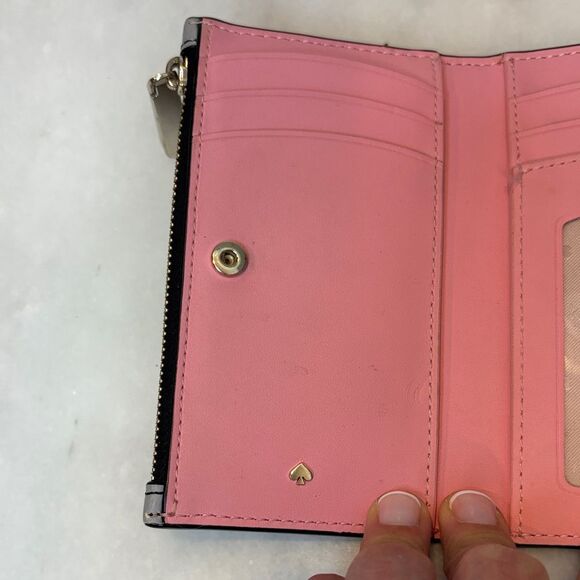 KATE SPADE Bradley Gingham Print Leather Bifold Wallet - Picture 14 of 16